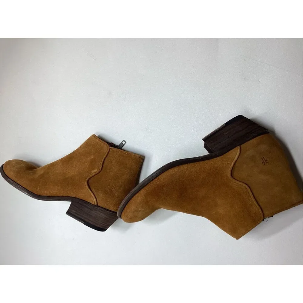Frye carson brown bronze piping suede boots‎